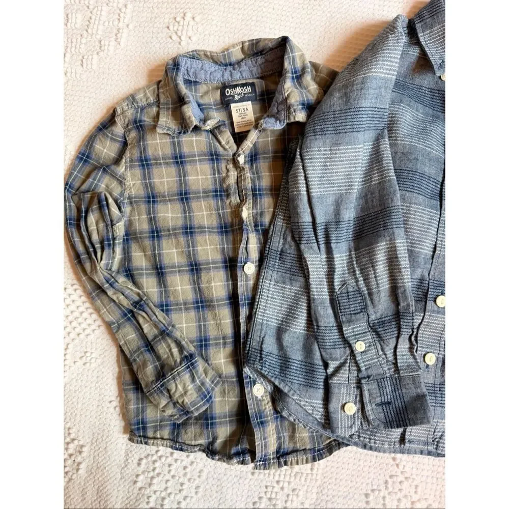 Boys 5 OshKosh Old Navy Button Down Bundle